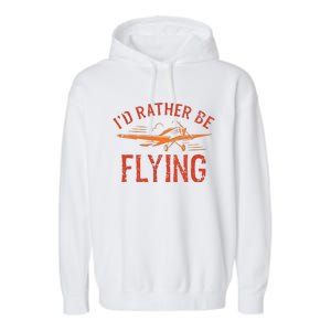 Pilot Flying Aviator Flight Airplane Lovers Aviation Garment-Dyed Fleece Hoodie