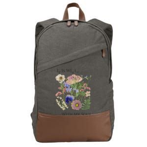 Pressed Flower Art It Is Well With My Soul Love Like Jesus Premium Cotton Canvas Backpack