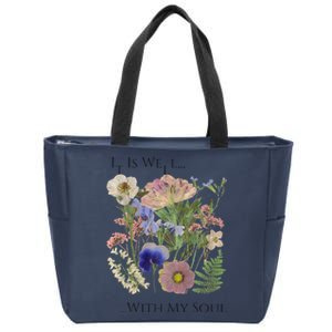 Pressed Flower Art It Is Well With My Soul Love Like Jesus Premium Zip Tote Bag