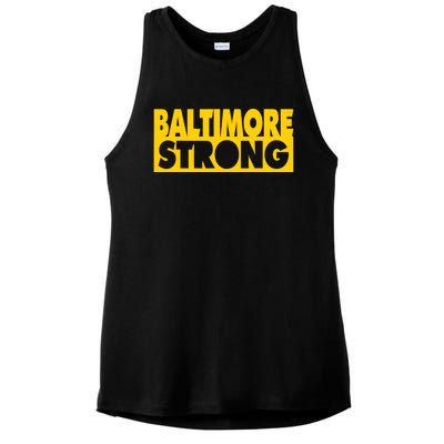 Pray For Baltimore Bridge Baltimore Strong Ladies PosiCharge Tri-Blend Wicking Tank