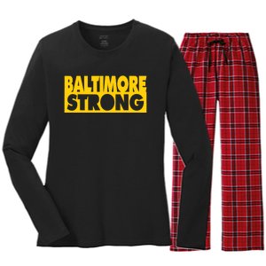 Pray For Baltimore Bridge Baltimore Strong Women's Long Sleeve Flannel Pajama Set 