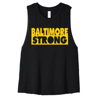 Pray For Baltimore Bridge Baltimore Strong Women's Racerback Cropped Tank