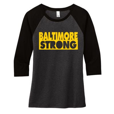 Pray For Baltimore Bridge Baltimore Strong Women's Tri-Blend 3/4-Sleeve Raglan Shirt