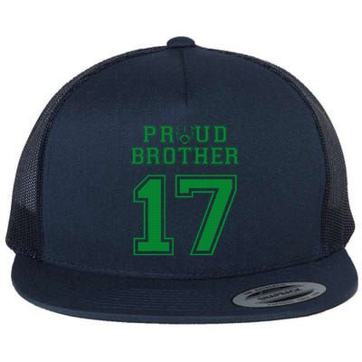 Proud Football Brother Number 17 G Personalized Flat Bill Trucker Hat