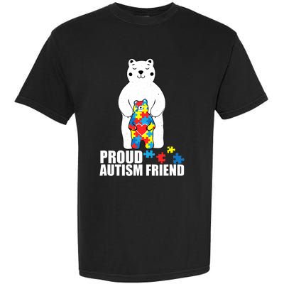 Proud Friend Bear Autism Awareness Love Autistic Garment-Dyed Heavyweight T-Shirt