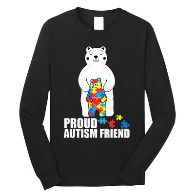 Proud Friend Bear Autism Awareness Love Autistic Long Sleeve Shirt