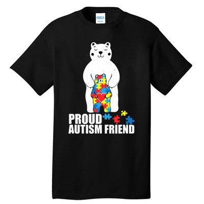 Proud Friend Bear Autism Awareness Love Autistic Tall T-Shirt