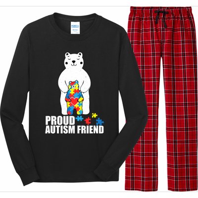 Proud Friend Bear Autism Awareness Love Autistic Long Sleeve Pajama Set