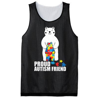 Proud Friend Bear Autism Awareness Love Autistic Mesh Reversible Basketball Jersey Tank