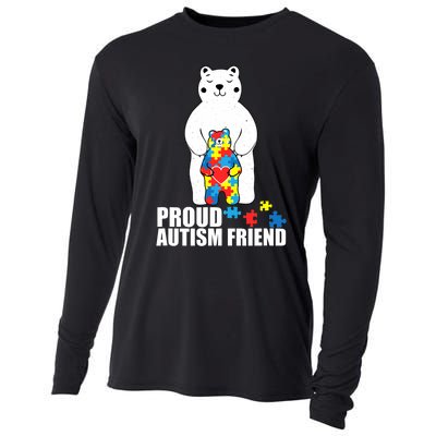 Proud Friend Bear Autism Awareness Love Autistic Cooling Performance Long Sleeve Crew