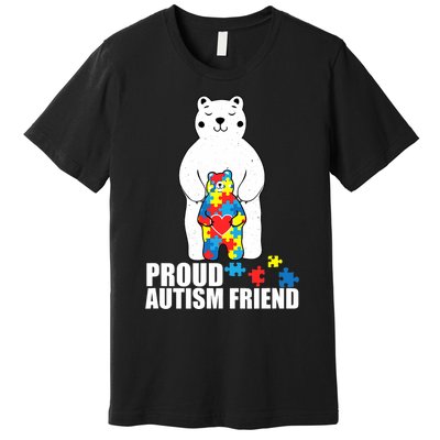 Proud Friend Bear Autism Awareness Love Autistic Premium T-Shirt