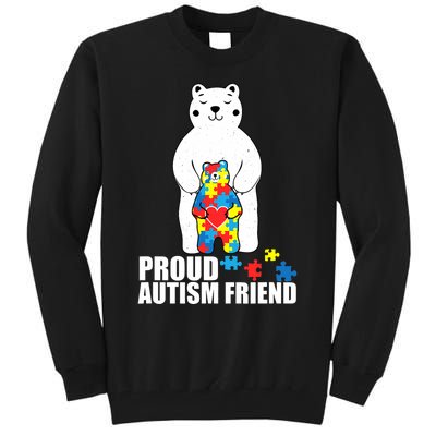 Proud Friend Bear Autism Awareness Love Autistic Tall Sweatshirt