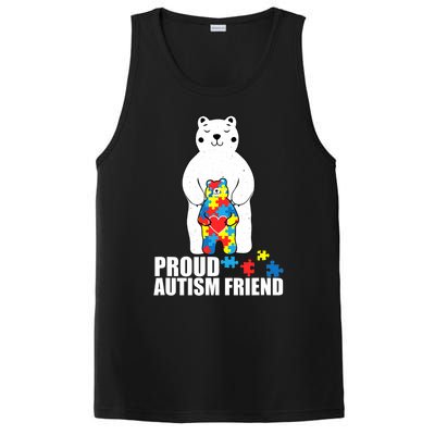 Proud Friend Bear Autism Awareness Love Autistic PosiCharge Competitor Tank