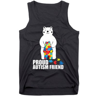 Proud Friend Bear Autism Awareness Love Autistic Tank Top