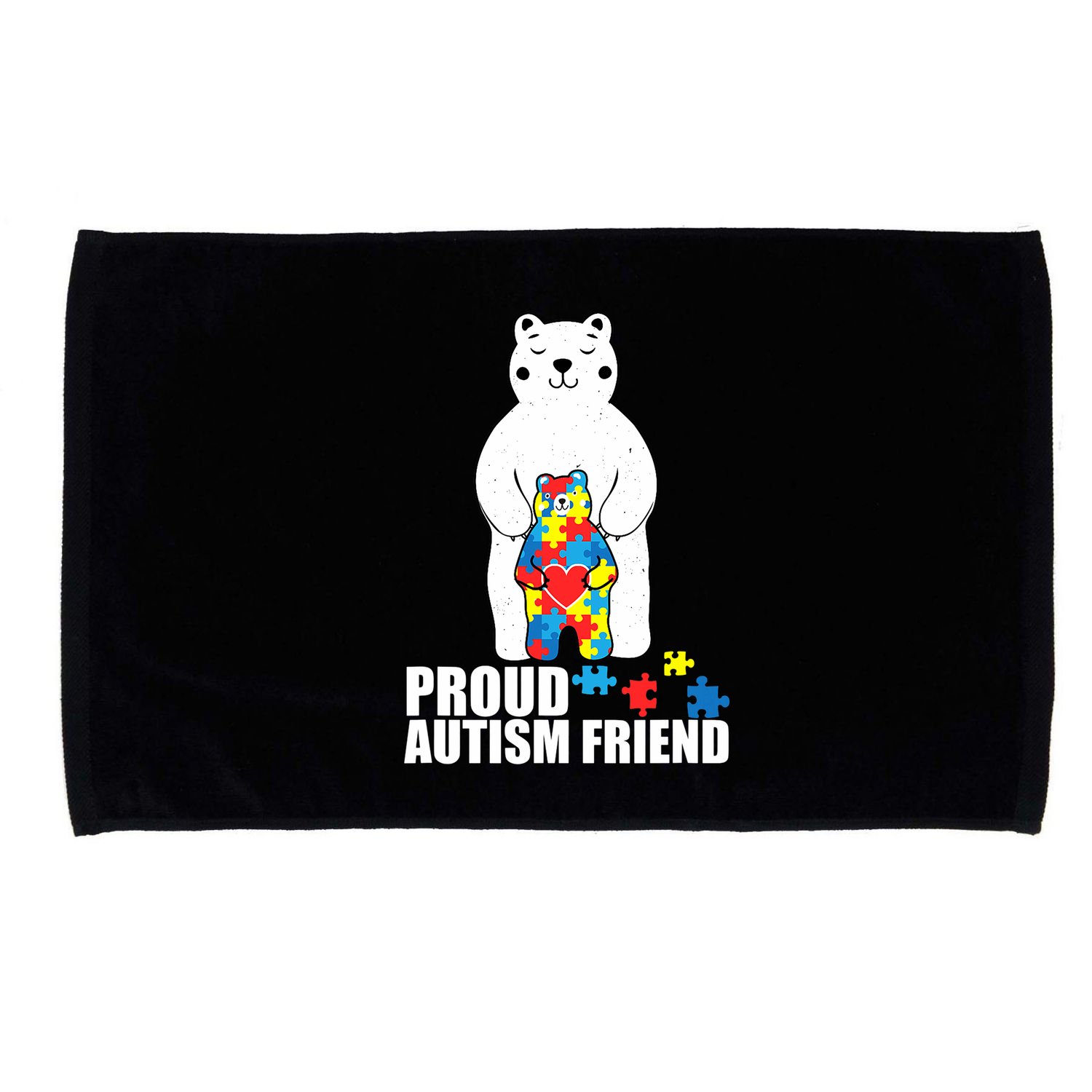 Proud Friend Bear Autism Awareness Love Autistic Microfiber Hand Towel