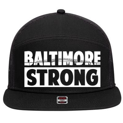 Pray For Baltimore Bridge Baltimore Strong 7 Panel Mesh Trucker Snapback Hat