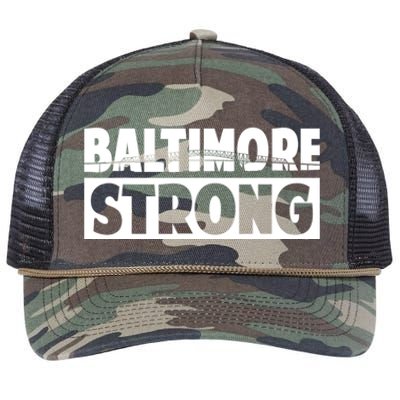 Pray For Baltimore Bridge Baltimore Strong Retro Rope Trucker Hat Cap