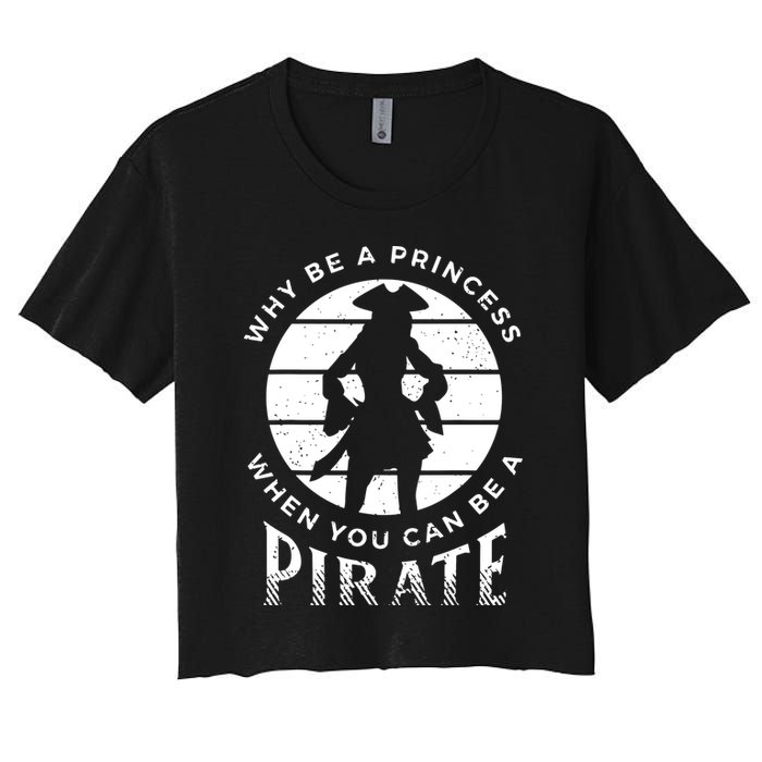 Pirate Freebooter Buccaneer Caribbean Adventure Women's Crop Top Tee