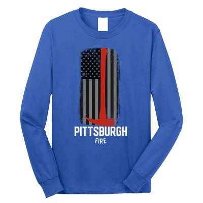 Pittsburgh Fire Bureau Pennsylvania Fire Rescue Red Line Gift Long Sleeve Shirt