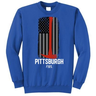 Pittsburgh Fire Bureau Pennsylvania Fire Rescue Red Line Gift Tall Sweatshirt