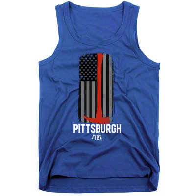 Pittsburgh Fire Bureau Pennsylvania Fire Rescue Red Line Gift Tank Top