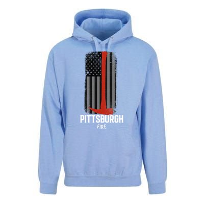 Pittsburgh Fire Bureau Pennsylvania Fire Rescue Red Line Gift Unisex Surf Hoodie