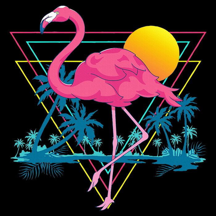 Pink Flamingo Beach Summer Vibes Palm Trees Tropical Summer 16oz Travel Tumbler