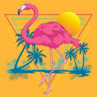 Pink Flamingo Beach Summer Vibes Palm Trees Tropical Summer Pom Pom 12in Knit Beanie