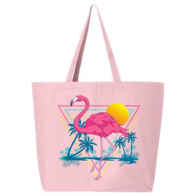 Pink Flamingo Beach Summer Vibes Palm Trees Tropical Summer 25L Jumbo Tote