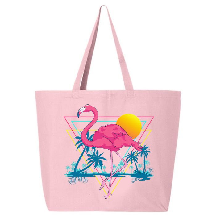 Pink Flamingo Beach Summer Vibes Palm Trees Tropical Summer 25L Jumbo Tote