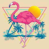 Pink Flamingo Beach Summer Vibes Palm Trees Tropical Summer Drawstring Bag