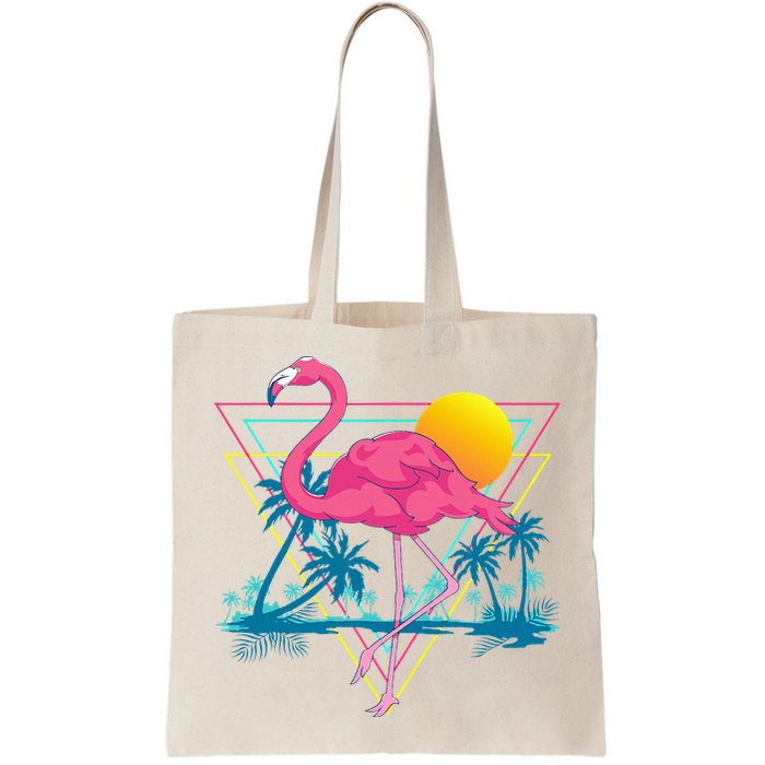 Pink Flamingo Beach Summer Vibes Palm Trees Tropical Summer Bag
