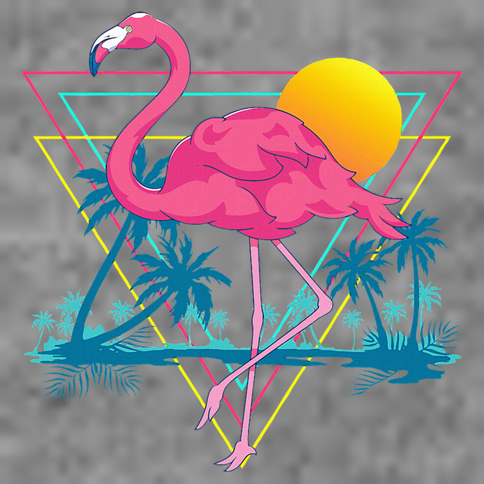 Pink Flamingo Beach Summer Vibes Palm Trees Tropical Summer Toddler Hoodie