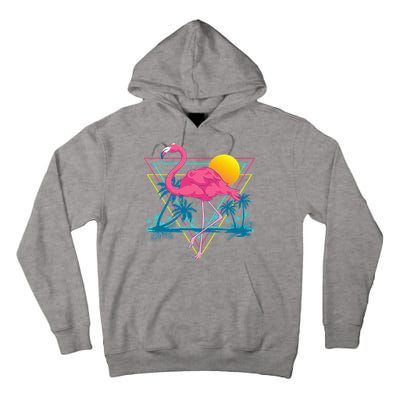 Pink Flamingo Beach Summer Vibes Palm Trees Tropical Summer Tall Hoodie