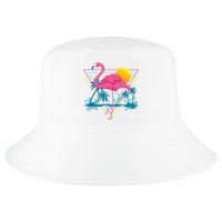Pink Flamingo Beach Summer Vibes Palm Trees Tropical Summer Cool Comfort Performance Bucket Hat