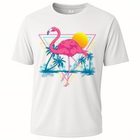 Pink Flamingo Beach Summer Vibes Palm Trees Tropical Summer Performance Shirt