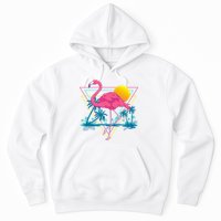 Pink Flamingo Beach Summer Vibes Palm Trees Tropical Summer Hoodie