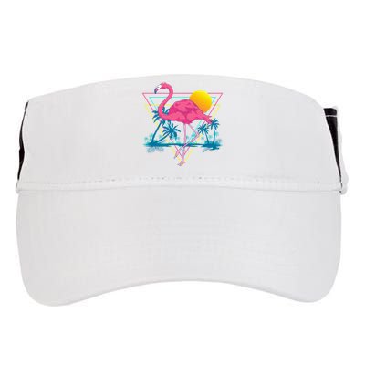Pink Flamingo Beach Summer Vibes Palm Trees Tropical Summer Adult Drive Performance Visor