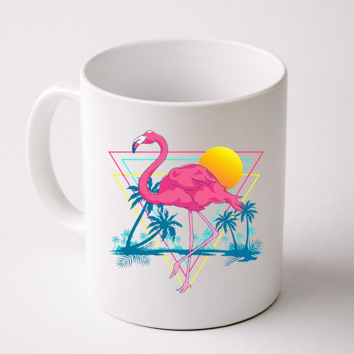 Pink Flamingo Beach Summer Vibes Palm Trees Tropical Summer Mug