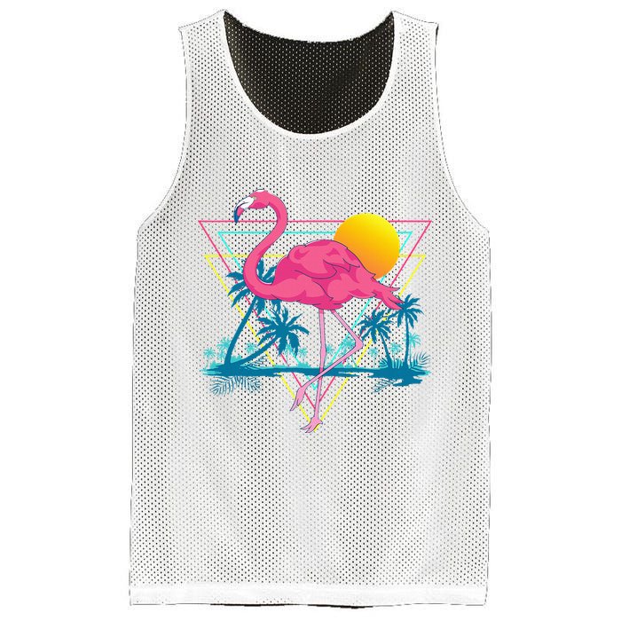 Pink Flamingo Beach Summer Vibes Palm Trees Tropical Summer Mesh Reversible Basketball Jersey Tank