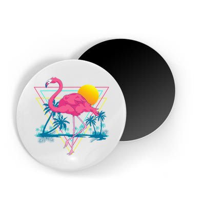Pink Flamingo Beach Summer Vibes Palm Trees Tropical Summer Magnet