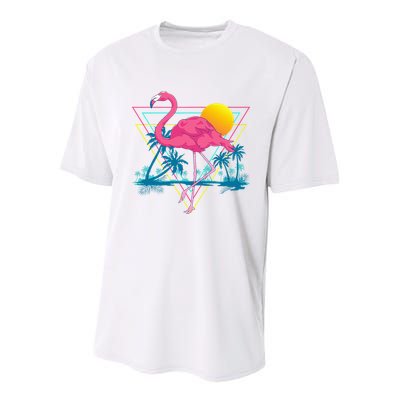 Pink Flamingo Beach Summer Vibes Palm Trees Tropical Summer Youth Performance Sprint T-Shirt