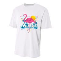 Pink Flamingo Beach Summer Vibes Palm Trees Tropical Summer Youth Performance Sprint T-Shirt