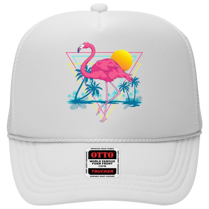 Pink Flamingo Beach Summer Vibes Palm Trees Tropical Summer Hat