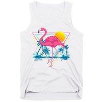 Pink Flamingo Beach Summer Vibes Palm Trees Tropical Summer Tank Top