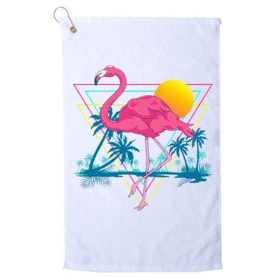 Pink Flamingo Beach Summer Vibes Palm Trees Tropical Summer Golf Towel