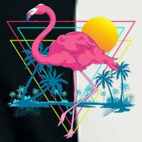 Pink Flamingo Beach Summer Vibes Palm Trees Tropical Summer Infant Baby Jersey Bodysuit