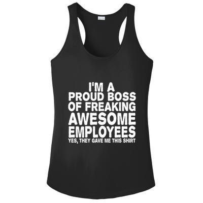 Proud Freaking Boss Of Awesome Employees Funny Gift Ladies PosiCharge Competitor Racerback Tank
