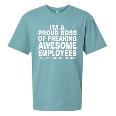 Proud Freaking Boss Of Awesome Employees Funny Gift Sueded Cloud Jersey T-Shirt