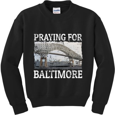Praying For Baltimore The Baltimore Bridge Kids Sweatshirt